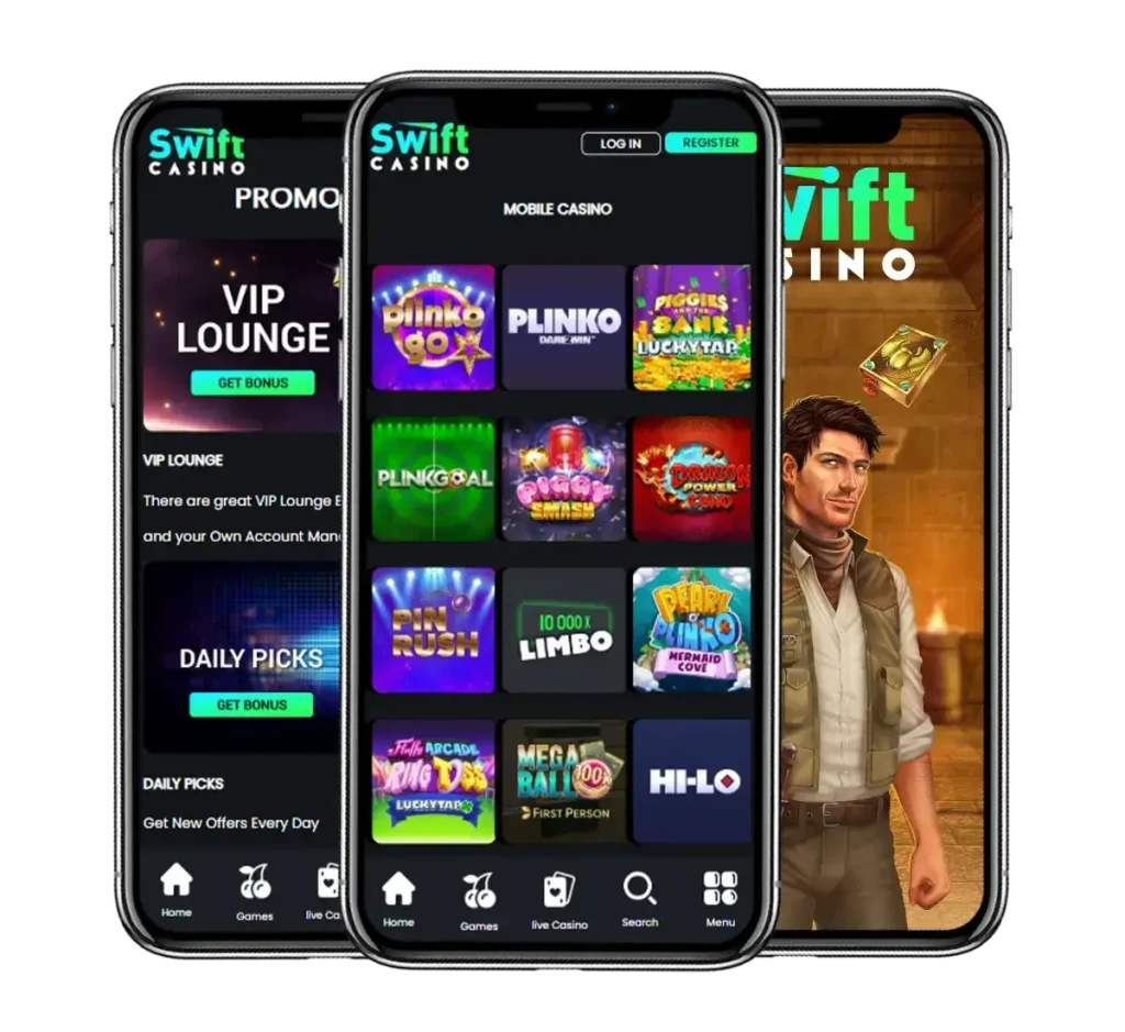 Swift Casino mobilgränssnitt